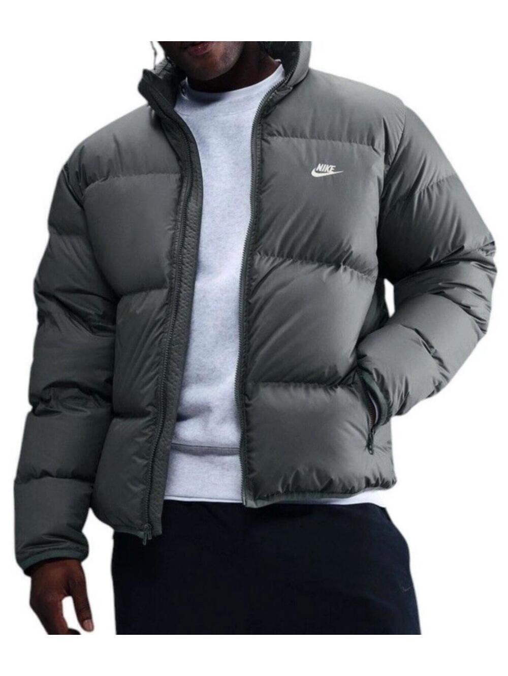 $200 Nike Sportswear Club Puffer Jacket Iron Grey IB2975-068 Size XXL